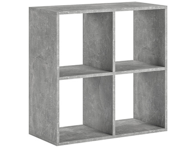 Libreria Platone Grigio Cenere con 4 scaffali