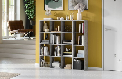 Libreria Ippocrate Grigio Cenere con 16 scaffali 