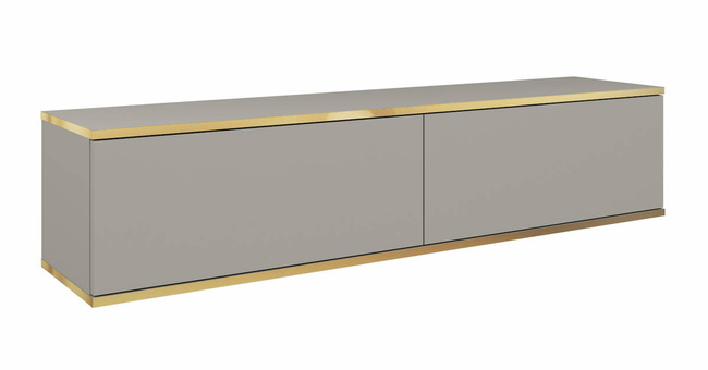 Porta TV sospeso 135 cm SIMETO grigio frontale liscio