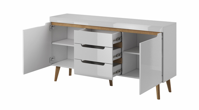  Comò Piawa 160 con cassetti Lucido Bianco