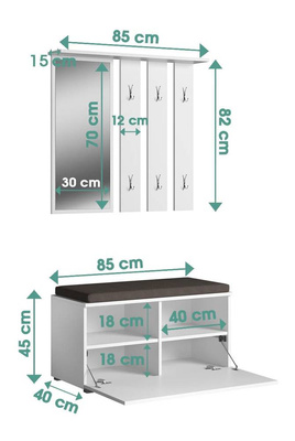 Set Mobili Ingresso Opal Bianco Opaco 