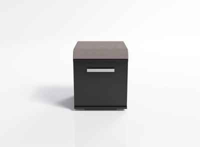 Pouf da ingresso Merlin Nero 48 x 40 x 35 cm