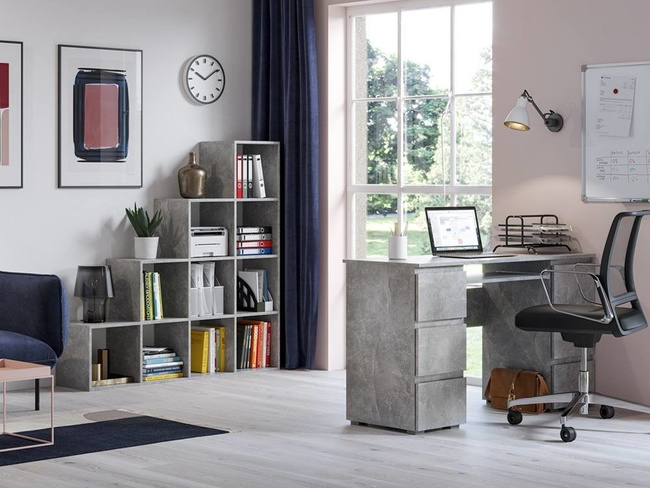 Libreria Pitagora Grigio Cenere con 10 scaffali