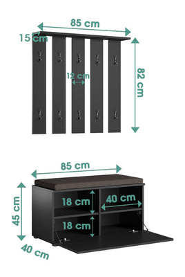 Set Mobili Ingresso Stone Nero Opaco 