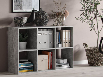 Libreria Socrate Grigio Cenere con 6 scaffali