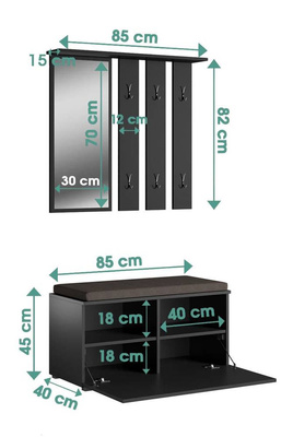 Set Mobili Ingresso Opal Nero