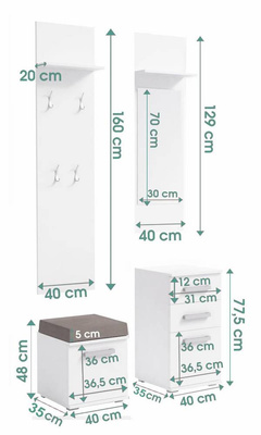 Set mobili ingresso Merlin Bianco Opaco