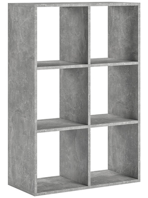 Libreria Socrate Grigio Cenere con 6 scaffali