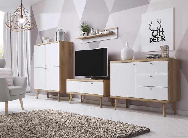 Comò Sangro 107 con Cassetti Rovere Riviera Bianco