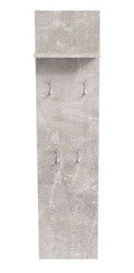 Pannello ingresso + Appendiabiti argentati in metallo o Merlin Grigio Cenere 40 x 20 x 160 cm
