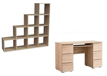 Set mobili da ufficio - Scrivania Jaris + Libreria Pitagora Sonoma