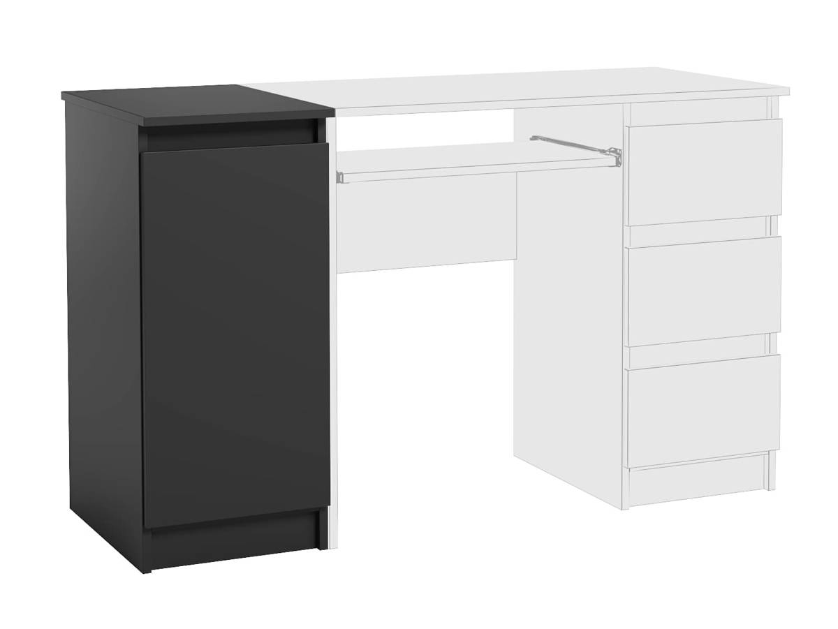 Scrivania ufficio con 3 cassetti Heini nero opaco Nero - negozio di mobili