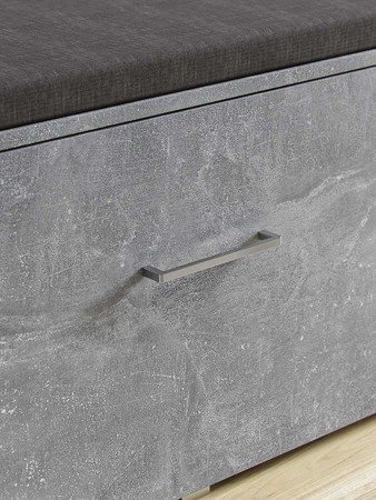 Set mobili ingresso Stone Grigio Cenere + 10 ganci neri + maniglia nera (in metallo)