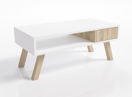 Tavolino da caffé Ver Sonoma / Bianco 40 x 80 cm