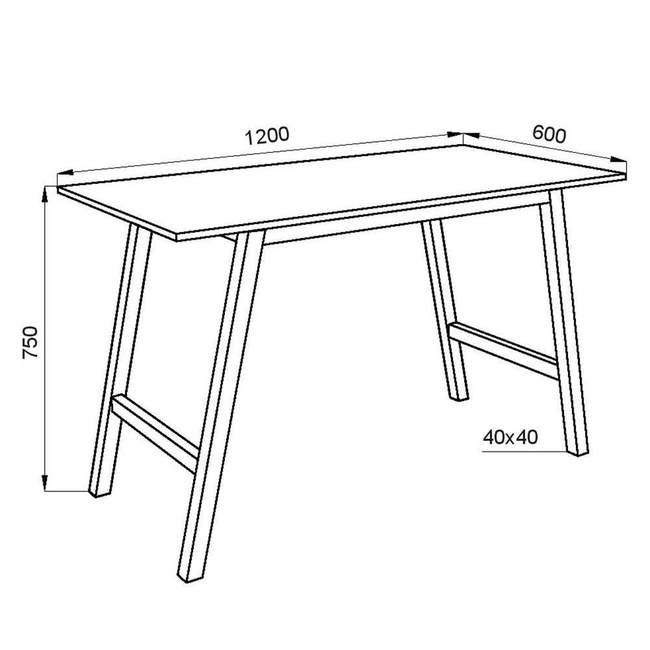 Tavolo Kris Bianco Opaco in legno naturale 120 x 75 x 60 cm